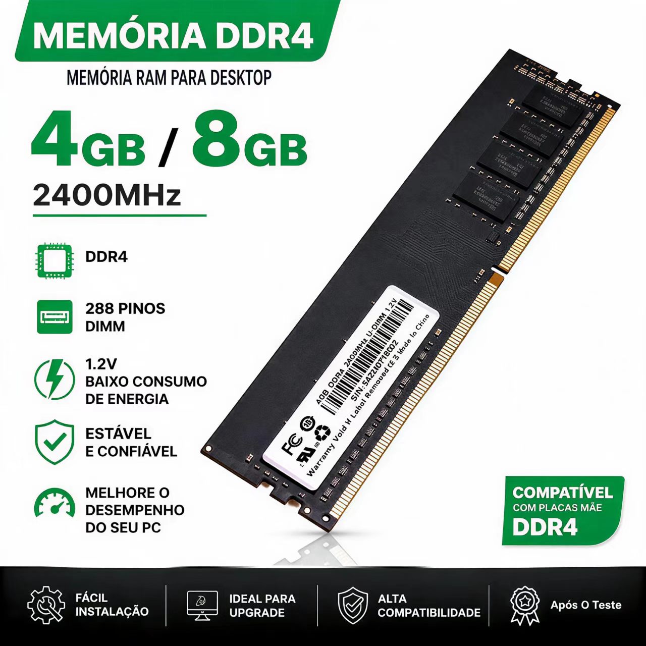 Memory Ram Upgrade - ذاكرة RAM DDR4 4GB 8GB 2400MHz