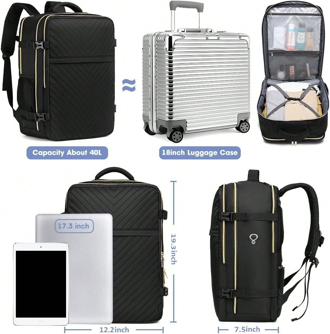 حقيبة ظهر كبيرة للسفر - معتمدة - مراجعة Laptop Backpack Anti Theft وسعره