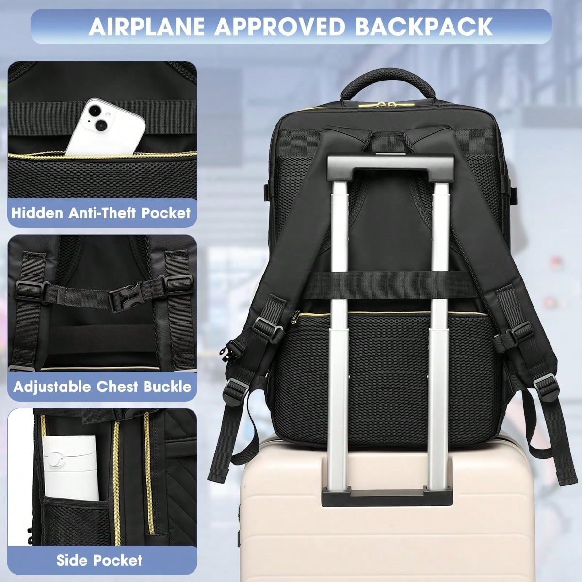 حقيبة ظهر كبيرة للسفر - معتمدة - مراجعة Laptop Backpack Anti Theft وسعره