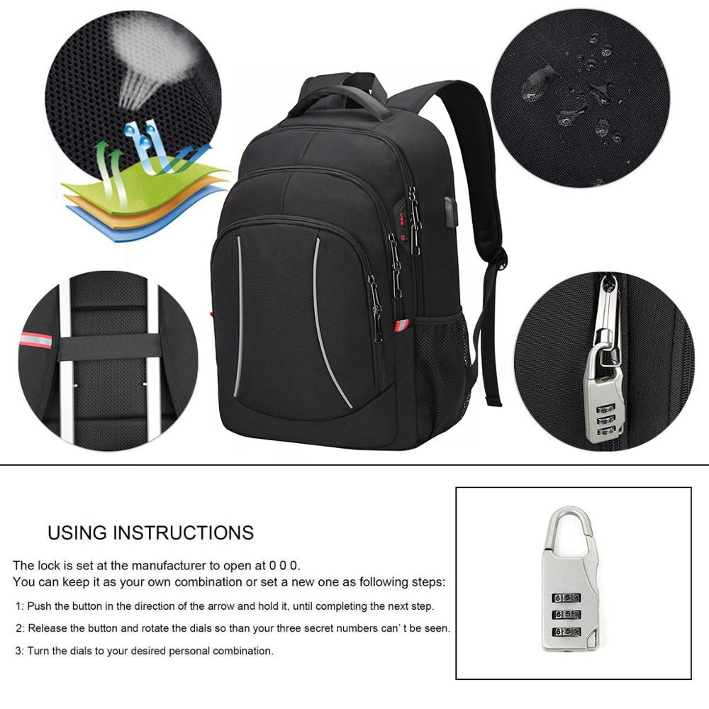 الرجال متعددة الوظائف السفر حق - مراجعة Laptop Backpack Anti Theft وسعره