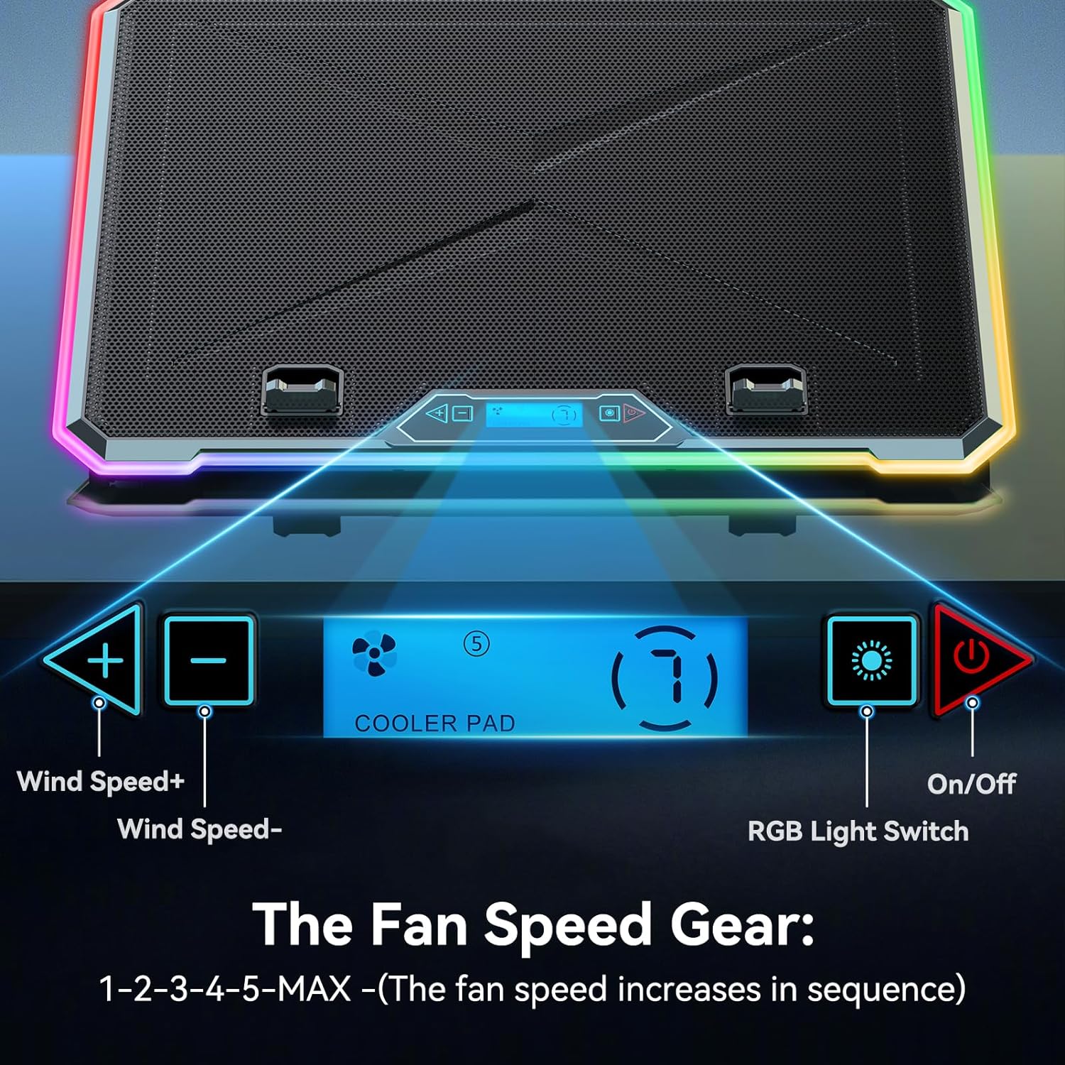 كمبيوتر محمول RGB وسادة تبريد  - مراجعة Laptop Cooling Pad وسعره