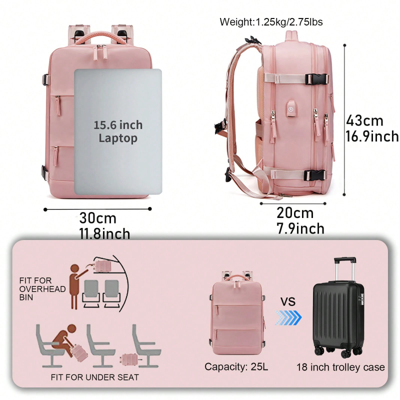 حقيبة ظهر للسفر مضادة للسرقة ل - مراجعة Laptop Backpack Anti Theft وسعره