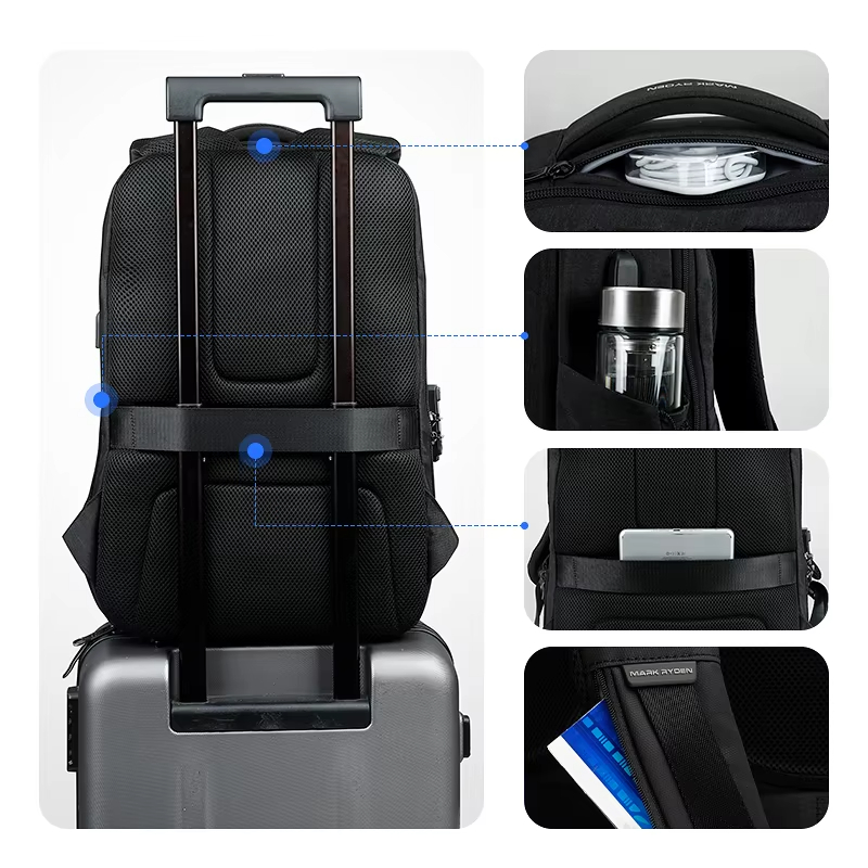 حقيبة ظهر رجالية من مارك رايدن - مراجعة Laptop Backpack Anti Theft وسعره
