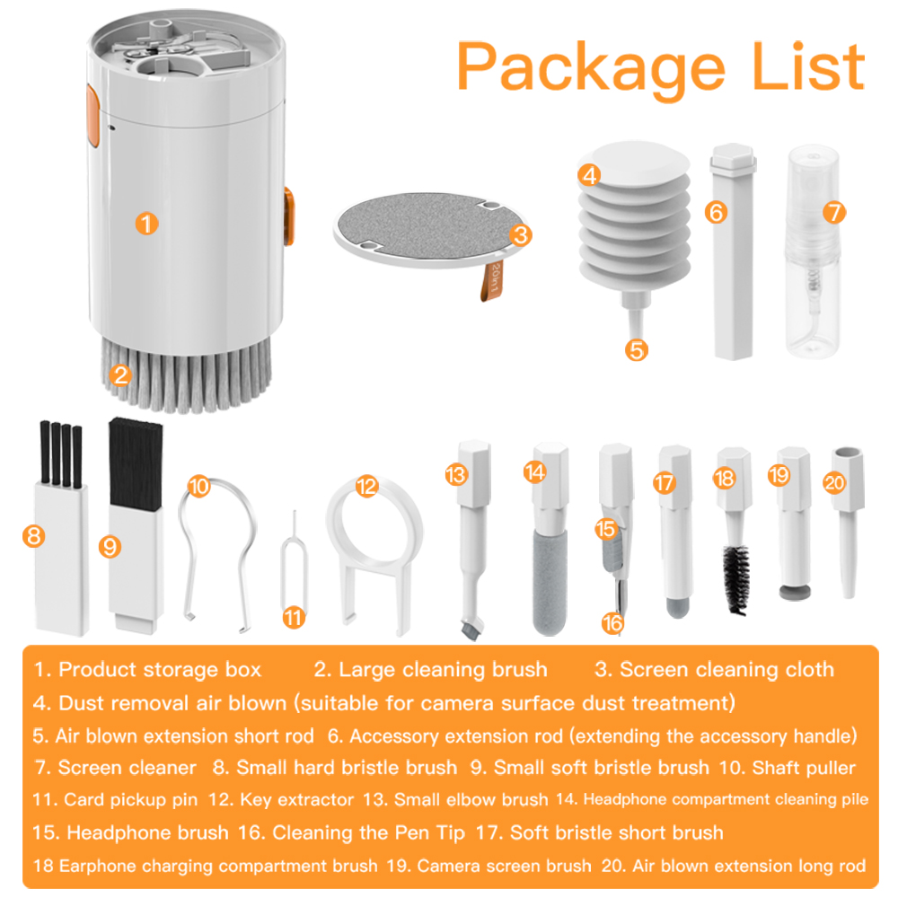 مجموعة أدوات تنظيف 20 في 1 للم - مراجعة Laptop Accessories Cleaning Kit وسعره